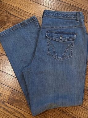 Merona Flap Pocket Comfort No Gap Waistband Bootcut Jeans 18W Regular EUC